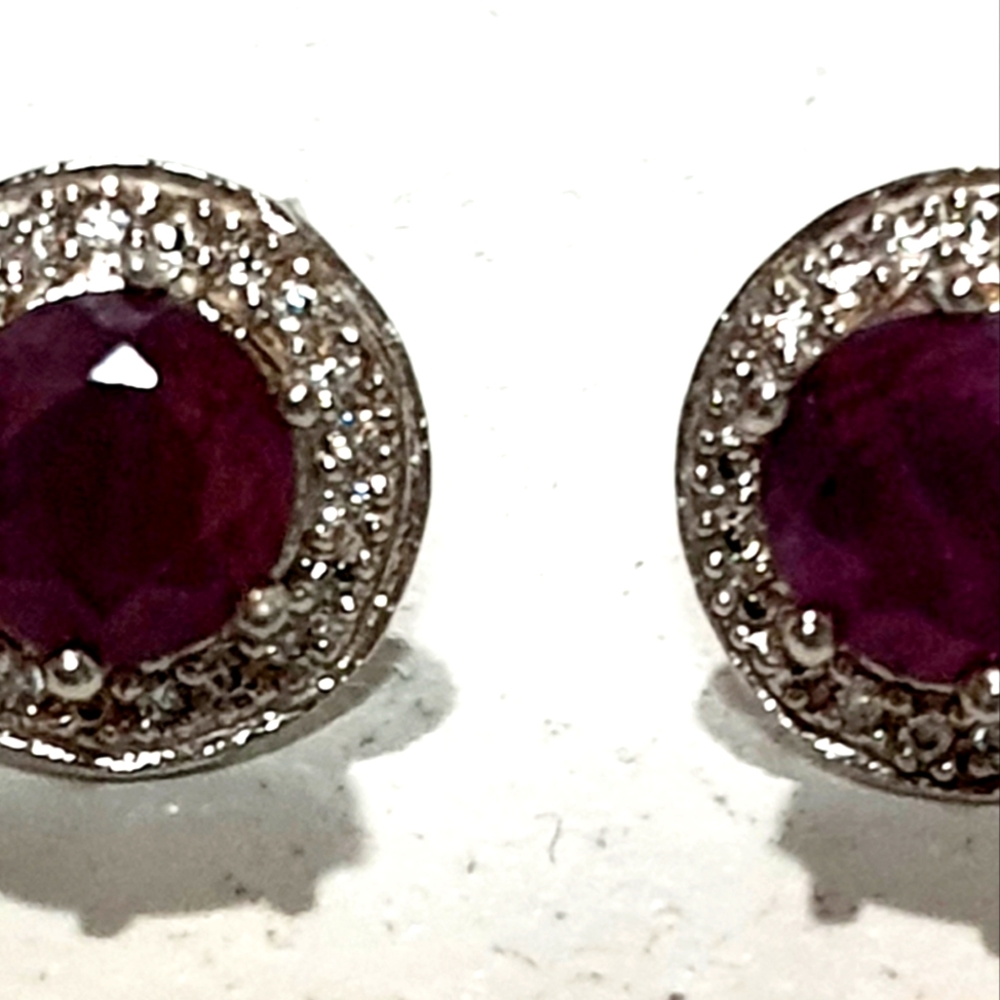 Ruby and diamond earrings